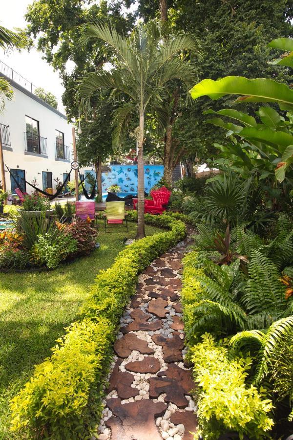 Casa Chukum Hotel Bacalar Bagian luar foto The garden at the hostel