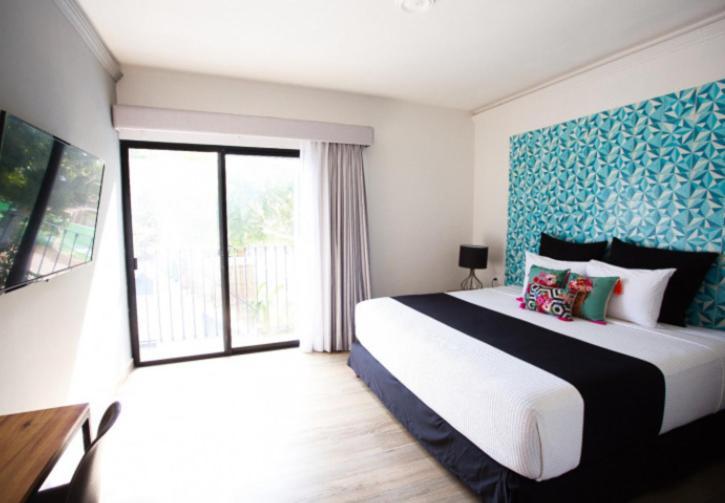 Casa Chukum Hotel Bacalar Bagian luar foto A bedroom at the hotel